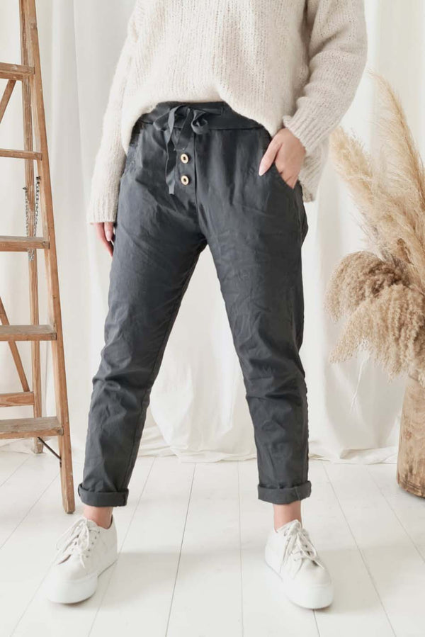 Perfect joggers buttons, dark grey