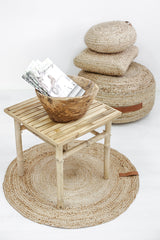 Jute rug round 80cm, natural