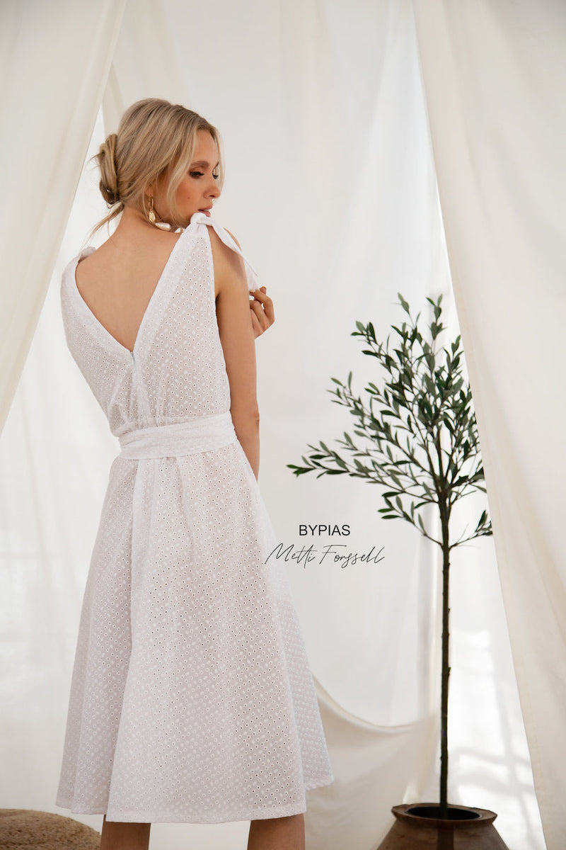 Molly cotton dress, white
