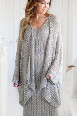 Loosy knit jacket, dove grey