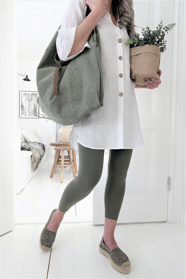 Bamboo leggings midi, danish green