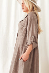 Fool for love linen jacket, taupe