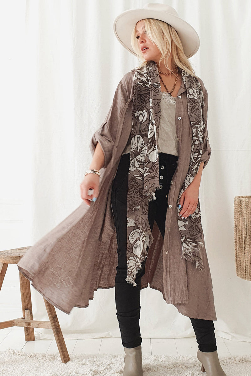 Fool for love linen jacket, taupe