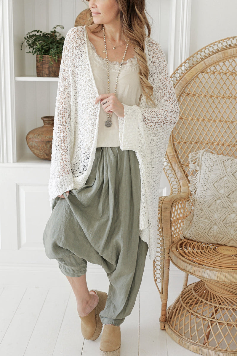 Loosy knit jacket, white